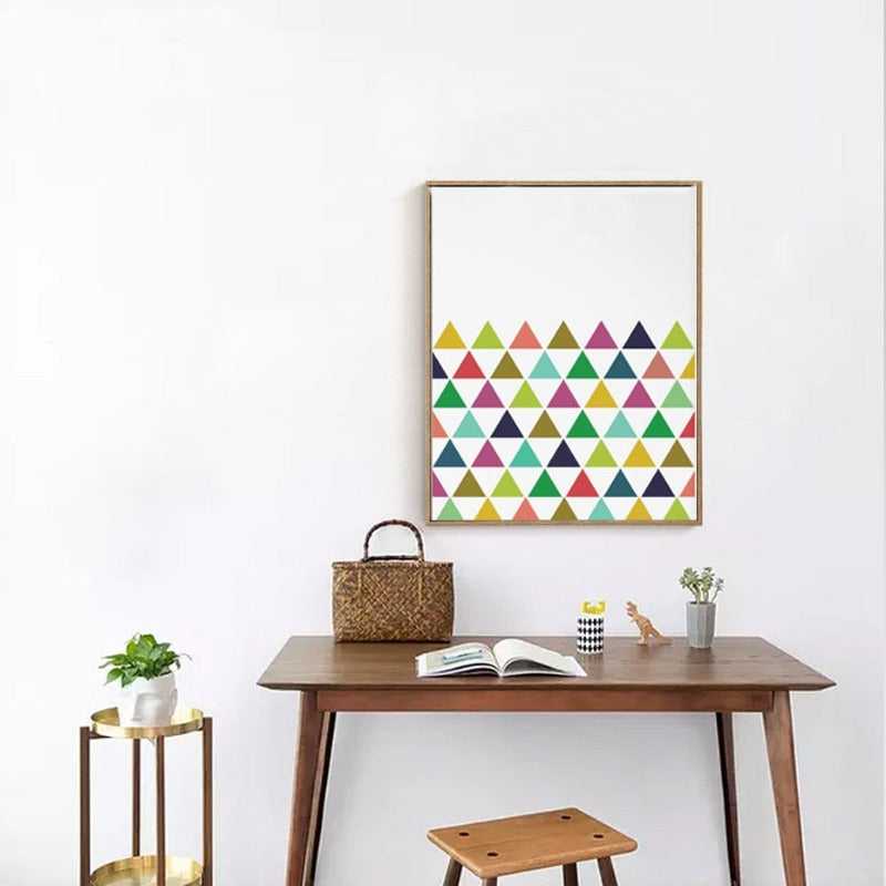 Geometric Triangle Colorful Decorative - Canvas Wall Art Painting