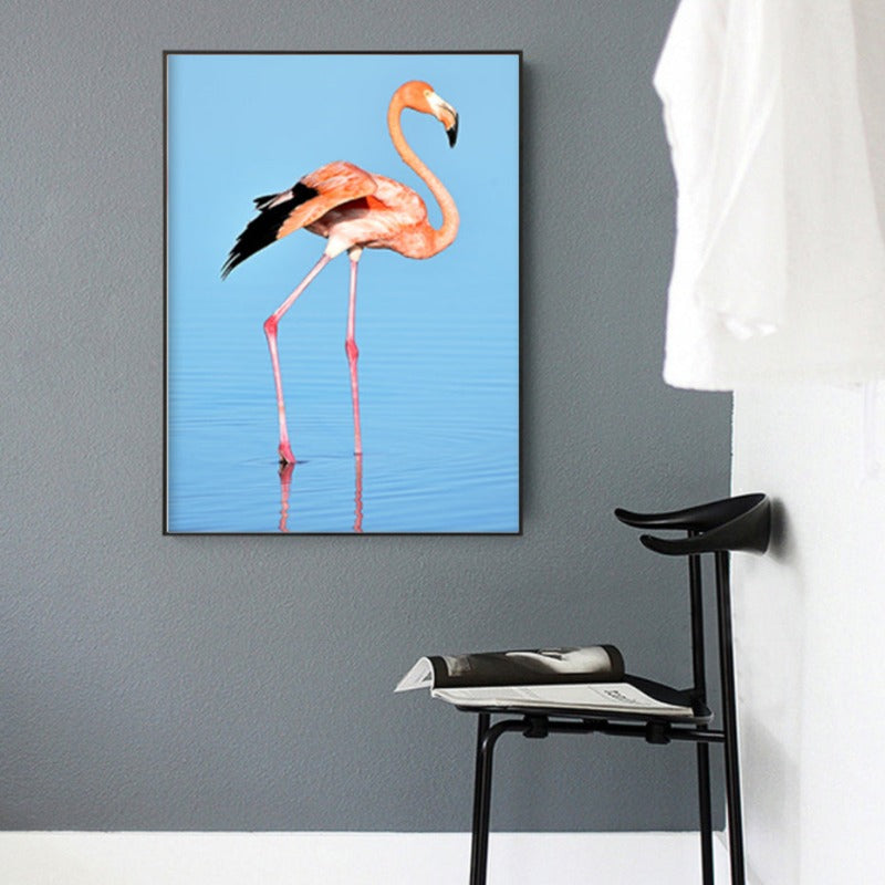 Flamingo In Seascape - Canvas Wall Art Painting