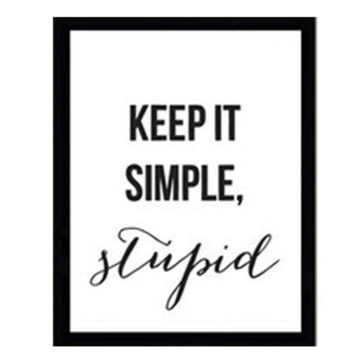 Minimalist Black And White Inspiring Letters - Canvas Wall Art Painting