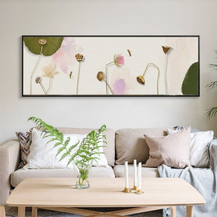 Traditional Chinese Watercolor Lotus Mood - Canvas Wall Art Painting