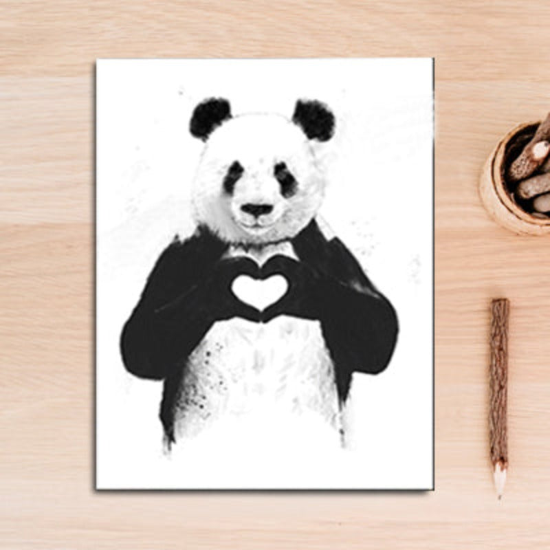 Funny Boxing Panda Animal Banksy - Canvas Wall Art Painting