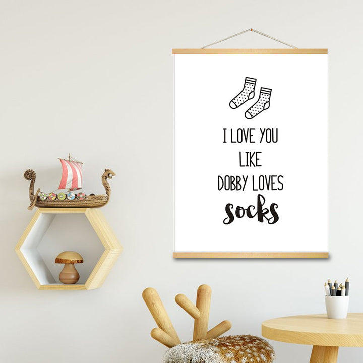 I Love You Nursery Prints Decor Socks - Canvas Wall Art Painting