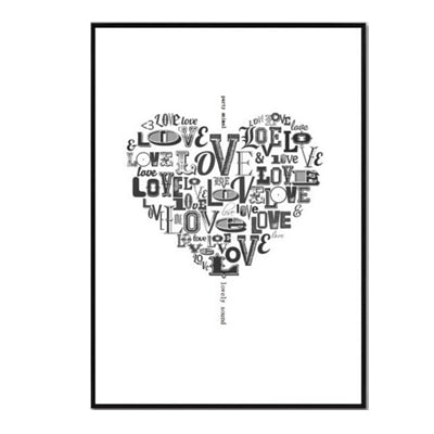 Love Heart Wine Prints Kitchen Posters - Canvas Wall Art Painting