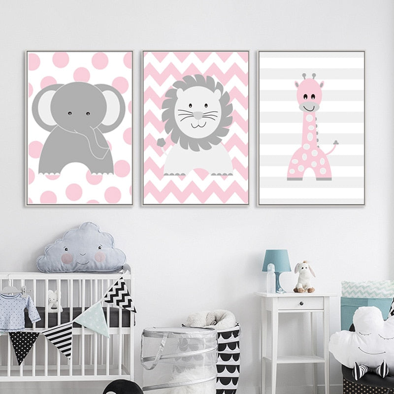 Cute Cartoon Animals - Canvas Wall Art Painting