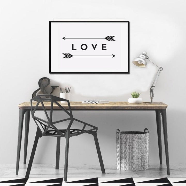 Love Arrow Print - Canvas Wall Art Painting