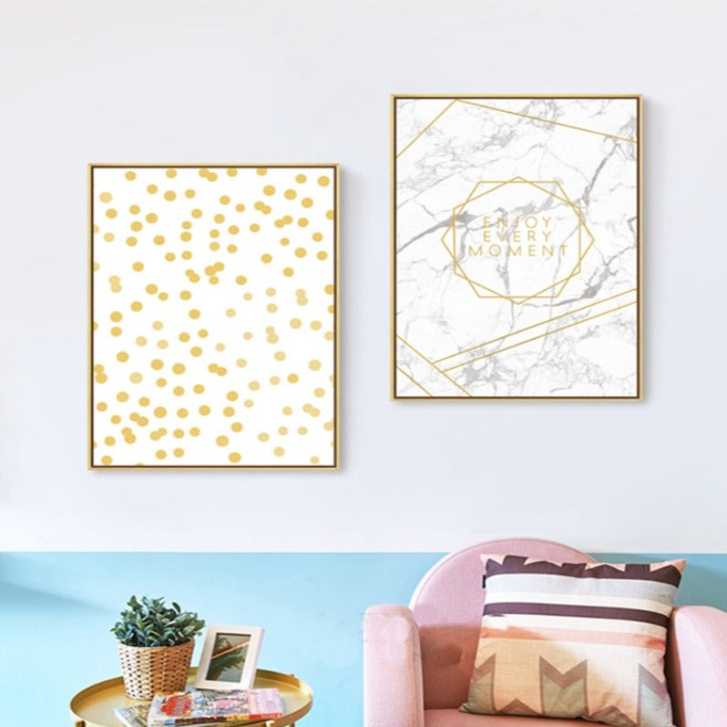 Geometric Leaves Pineapple - Canvas Wall Art Painting
