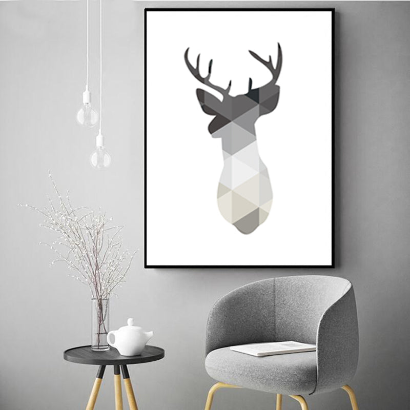 Minimalist Geometric Deer - Canvas Wall Art Painting