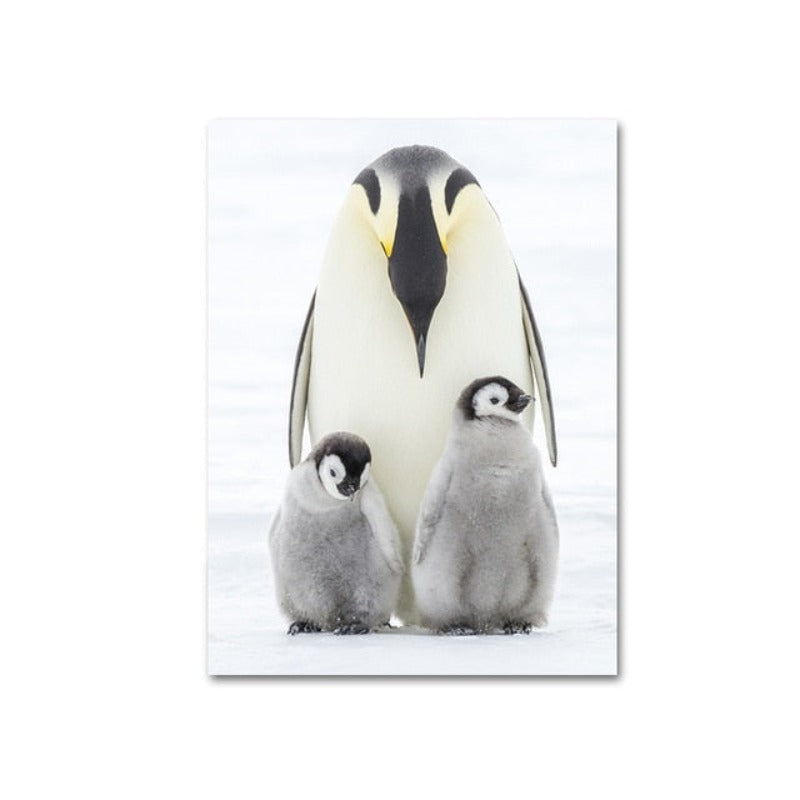 Warm Penguin Family - Canvas Wall Art Painting