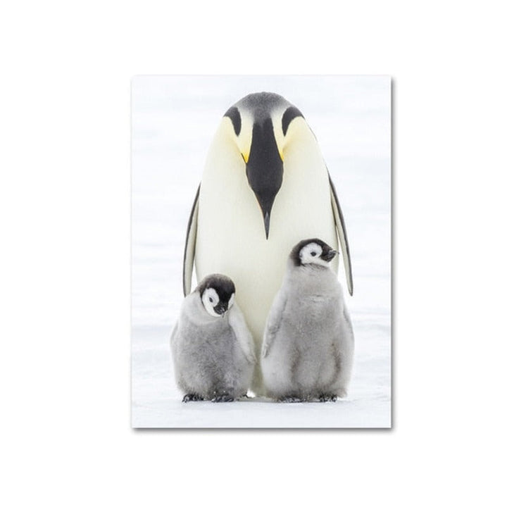 Warm Penguin Family - Canvas Wall Art Painting