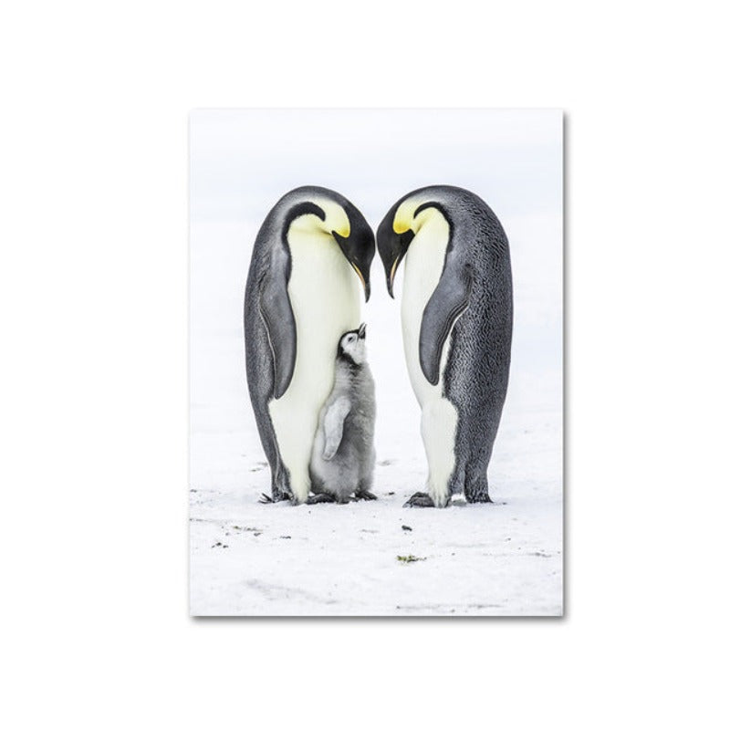 Warm Penguin Family - Canvas Wall Art Painting