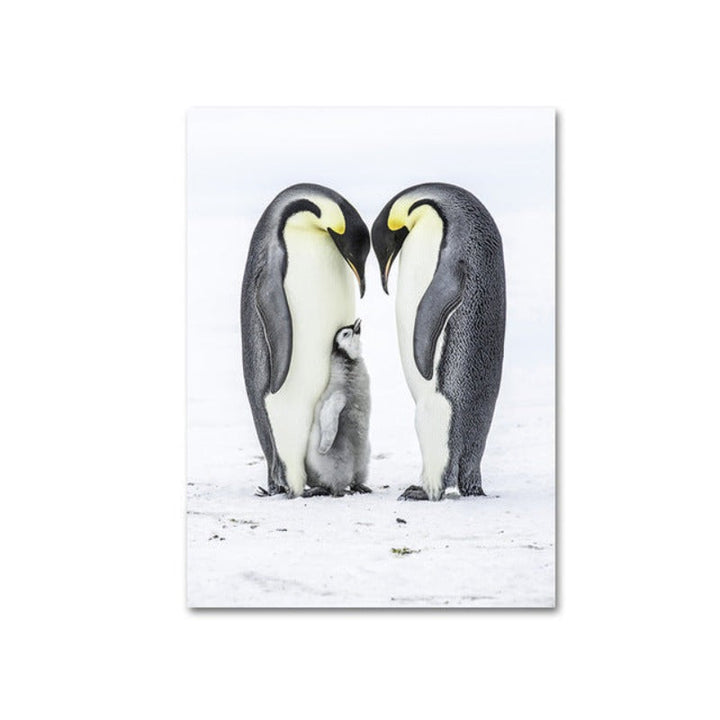 Warm Penguin Family - Canvas Wall Art Painting