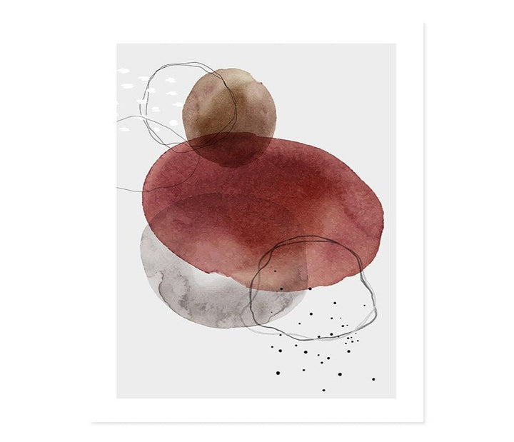 Dark Abstract Watercolor Circles - Canvas Wall Art Print
