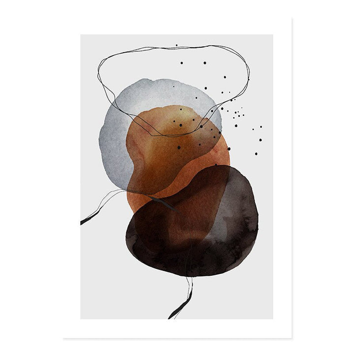 Dark Abstract Watercolor Circles - Canvas Wall Art Print