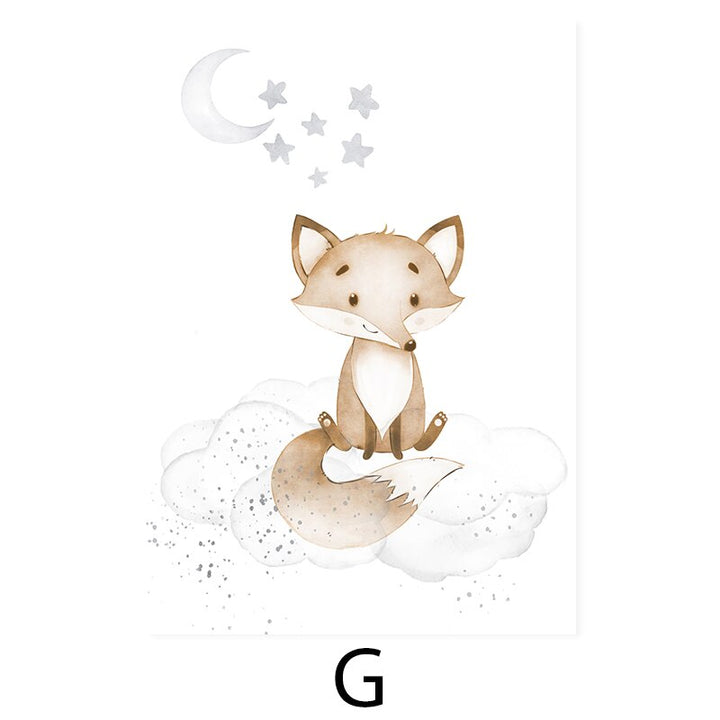Cute Cartoon African Animals Nursery - Canvas Wall Art Print