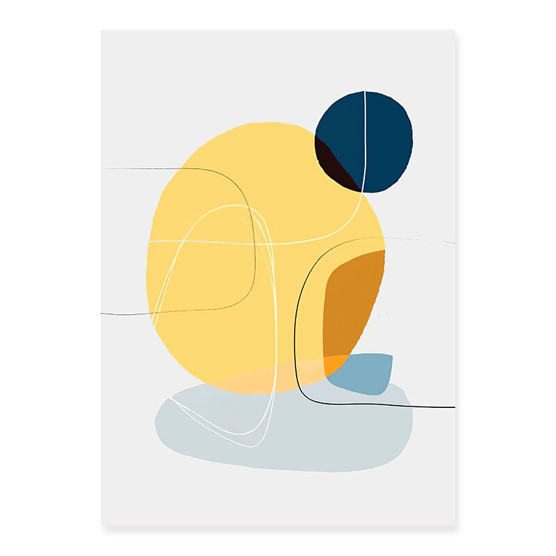 Trendy Abstract Yellow Graphic Designs  - Canvas Wall Art Print